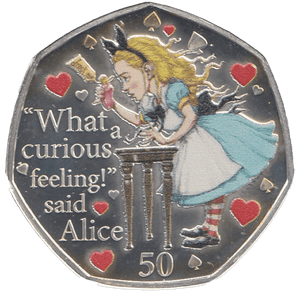 2021 50P ALICE THROUGH THE LOOKING-GLASS ISLE OF MAN SILVER ( PROOF ) - 50P REGIONAL ISSUES - Cambridgeshire Coins