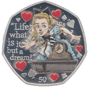 2021 50P ALICE THROUGH THE LOOKING-GLASS ISLE OF MAN SILVER ( PROOF ) - 50P REGIONAL ISSUES - Cambridgeshire Coins