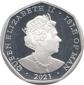 2021 50P ALICE THROUGH THE LOOKING - GLASS ISLE OF MAN SILVER ( PROOF ) - 50P REGIONAL ISSUES - Cambridgeshire Coins