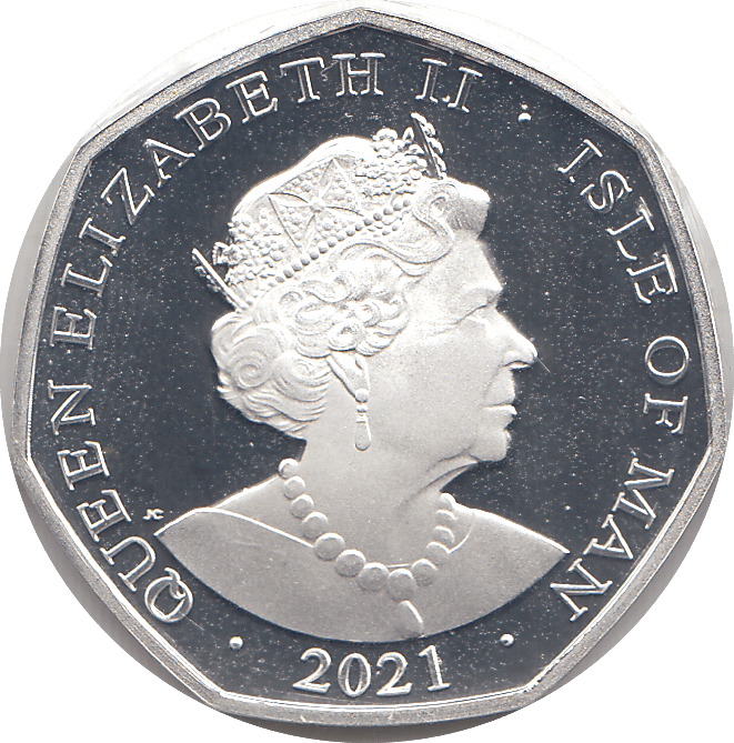 2021 50P ALICE THROUGH THE LOOKING - GLASS ISLE OF MAN SILVER ( PROOF ) - 50P REGIONAL ISSUES - Cambridgeshire Coins