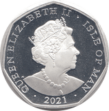 2021 50P ALICE THROUGH THE LOOKING - GLASS ISLE OF MAN SILVER ( PROOF ) - 50P REGIONAL ISSUES - Cambridgeshire Coins