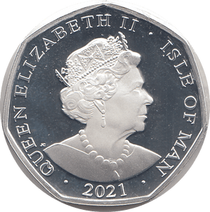 2021 50P ALICE THROUGH THE LOOKING - GLASS ISLE OF MAN SILVER ( PROOF ) - 50P REGIONAL ISSUES - Cambridgeshire Coins