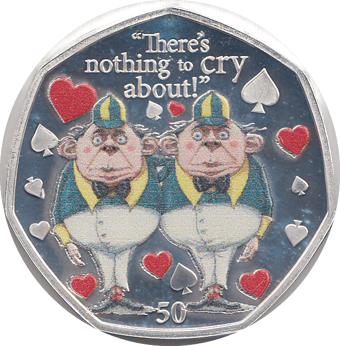 2021 50P ALICE TWEEDLE DEE AND TWEEDLE DUM ISLE OF MAN SILVER ( PROOF ) - 50P REGIONAL ISSUES - Cambridgeshire Coins