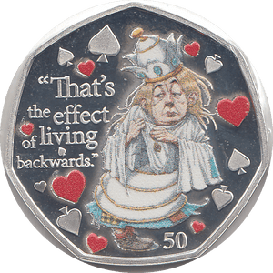 2021 50P ALICE WHITE QUEEN ISLE OF MAN SILVER ( PROOF ) - 50P REGIONAL ISSUES - Cambridgeshire Coins