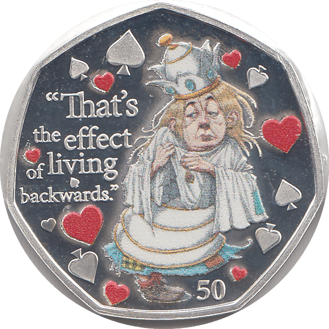 2021 50P ALICE WHITE QUEEN ISLE OF MAN SILVER ( PROOF ) - 50P REGIONAL ISSUES - Cambridgeshire Coins