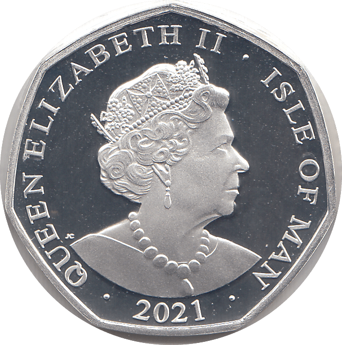 2021 50P ALICE WHITE QUEEN ISLE OF MAN SILVER ( PROOF ) - 50P REGIONAL ISSUES - Cambridgeshire Coins