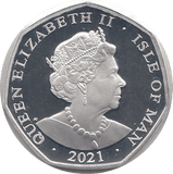 2021 50P ALICE WHITE QUEEN ISLE OF MAN SILVER ( PROOF ) - 50P REGIONAL ISSUES - Cambridgeshire Coins