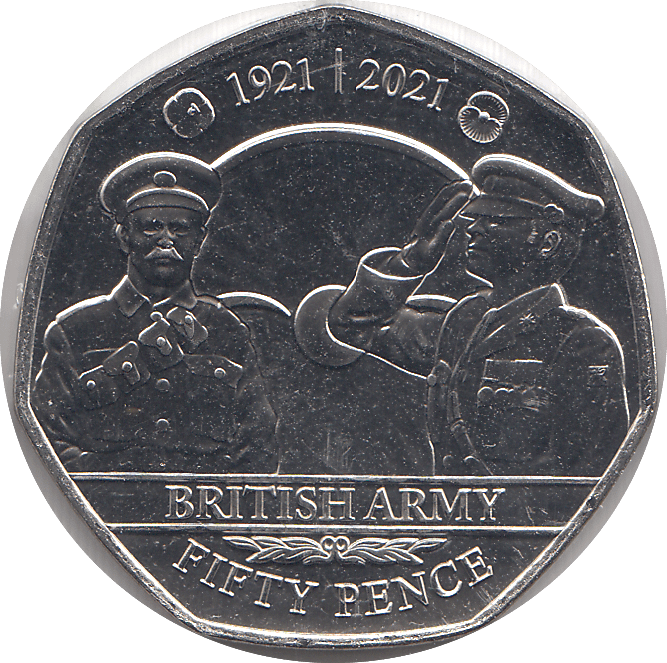 2021 50P BRITISH ARMY BAILIWICK OF JERSEY ( BU ) - 50P REGIONAL ISSUES - Cambridgeshire Coins