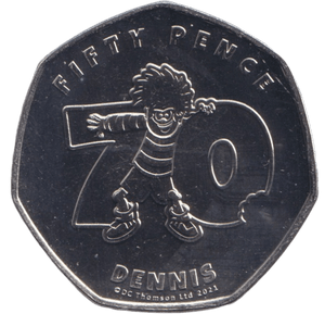2021 50P BU DENNIS THE MENACE - 50p BU - Cambridgeshire Coins