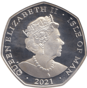 2021 50P CHESHIRE CAT ISLE OF MAN SILVER ( PROOF ) - 50P REGIONAL ISSUES - Cambridgeshire Coins