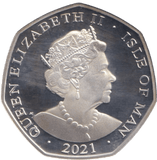 2021 50P CHESHIRE CAT ISLE OF MAN SILVER ( PROOF ) - 50P REGIONAL ISSUES - Cambridgeshire Coins