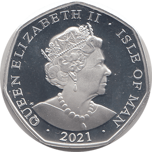 2021 50P CHESHIRE CAT ISLE OF MAN SILVER ( PROOF ) - 50P REGIONAL ISSUES - Cambridgeshire Coins