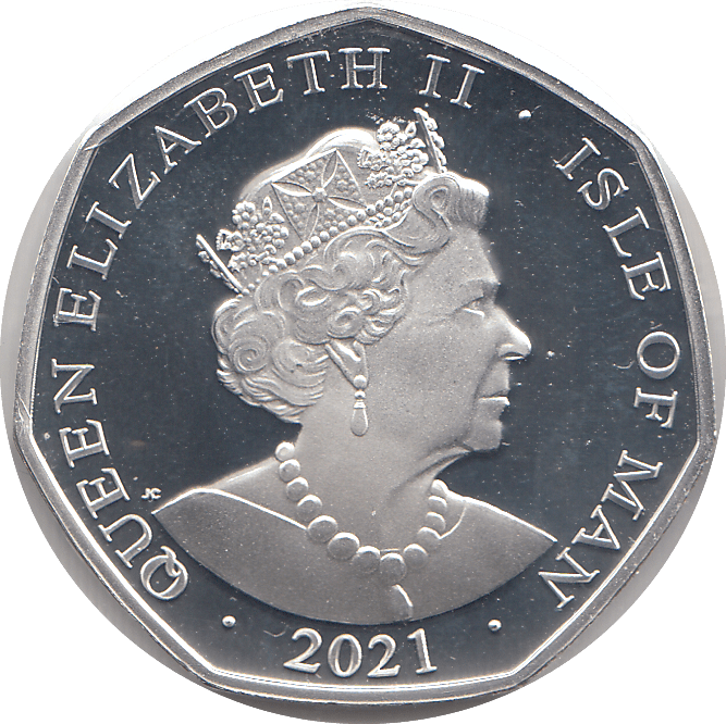 2021 50P CHESHIRE CAT ISLE OF MAN SILVER ( PROOF ) - 50P REGIONAL ISSUES - Cambridgeshire Coins