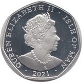 2021 50P CHESHIRE CAT ISLE OF MAN SILVER ( PROOF ) - 50P REGIONAL ISSUES - Cambridgeshire Coins