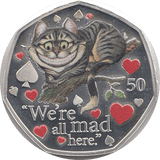 2021 50P CHESHIRE CAT ISLE OF MAN SILVER ( PROOF ) - 50P REGIONAL ISSUES - Cambridgeshire Coins