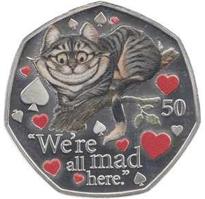 2021 50P CHESHIRE CAT ISLE OF MAN SILVER ( PROOF ) - 50P REGIONAL ISSUES - Cambridgeshire Coins