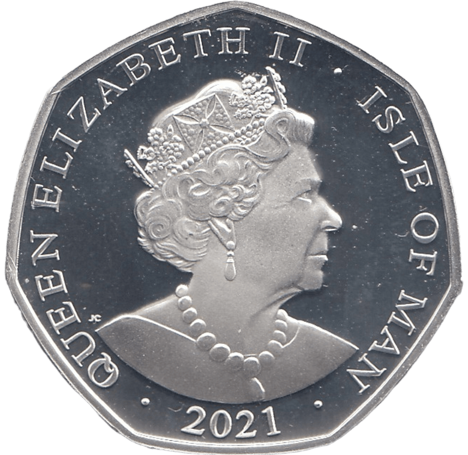 2021 50P CHESHIRE CAT ISLE OF MAN SILVER ( PROOF ) - 50P REGIONAL ISSUES - Cambridgeshire Coins