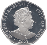 2021 50P CHESHIRE CAT ISLE OF MAN SILVER ( PROOF ) - 50P REGIONAL ISSUES - Cambridgeshire Coins