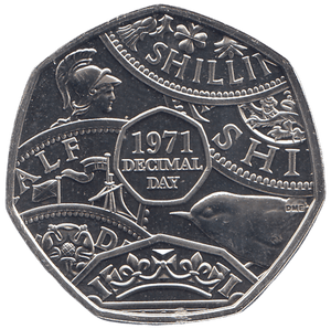 2021 50P DECIMAL DAY 50TH ANNIVERSARY ( BU ) - WORLD COINS - Cambridgeshire Coins
