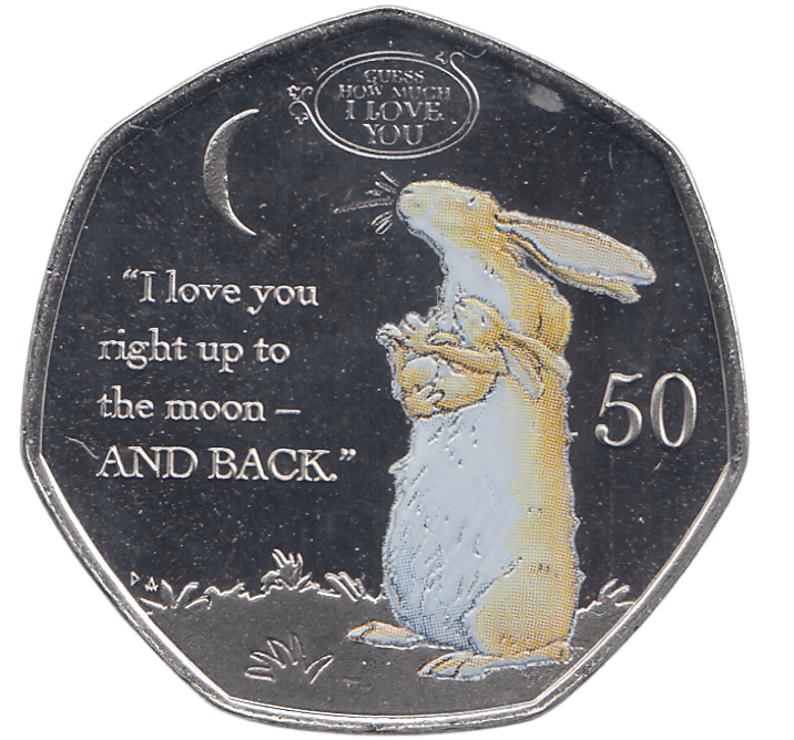 2021 50P GUESS HOW MUCH I LOVE YOU ( BU ) COLOURISED - SILVER WORLD COINS - Cambridgeshire Coins