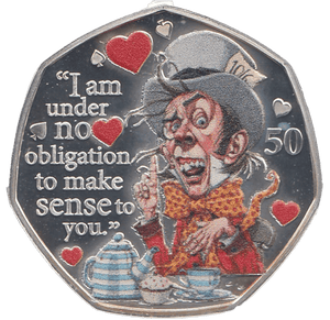 2021 50P MAD HATTER ISLE OF MAN SILVER ( PROOF ) - 50P REGIONAL ISSUES - Cambridgeshire Coins