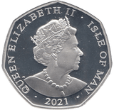 2021 50P MAD HATTER ISLE OF MAN SILVER ( PROOF ) - 50P REGIONAL ISSUES - Cambridgeshire Coins
