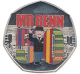2021 50P MR BENN 50TH ANNIVERSARY SILVER ( PROOF ) COLOURISED - 50P Silver Proof - Cambridgeshire Coins