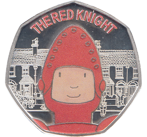2021 50P MR BENN THE RED KNIGHT SILVER ( PROOF ) COLOURISED - 50P Silver Proof - Cambridgeshire Coins