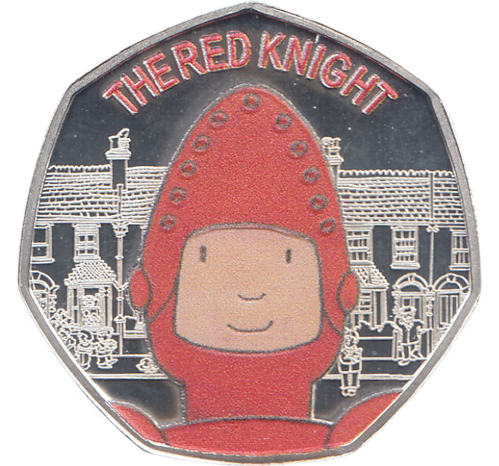 2021 50P MR BENN THE RED KNIGHT SILVER ( PROOF ) COLOURISED - 50P Silver Proof - Cambridgeshire Coins