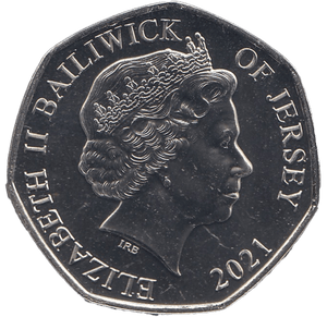 2021 50P POPPY BAILIWICK OF JERSEY COLOURED ( BU ) - 50p BU - Cambridgeshire Coins