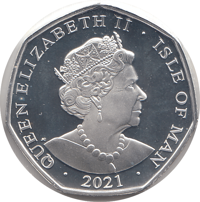 2021 50P QUEEN OF HEARTS ISLE OF MAN SILVER ( PROOF ) - 50P REGIONAL ISSUES - Cambridgeshire Coins