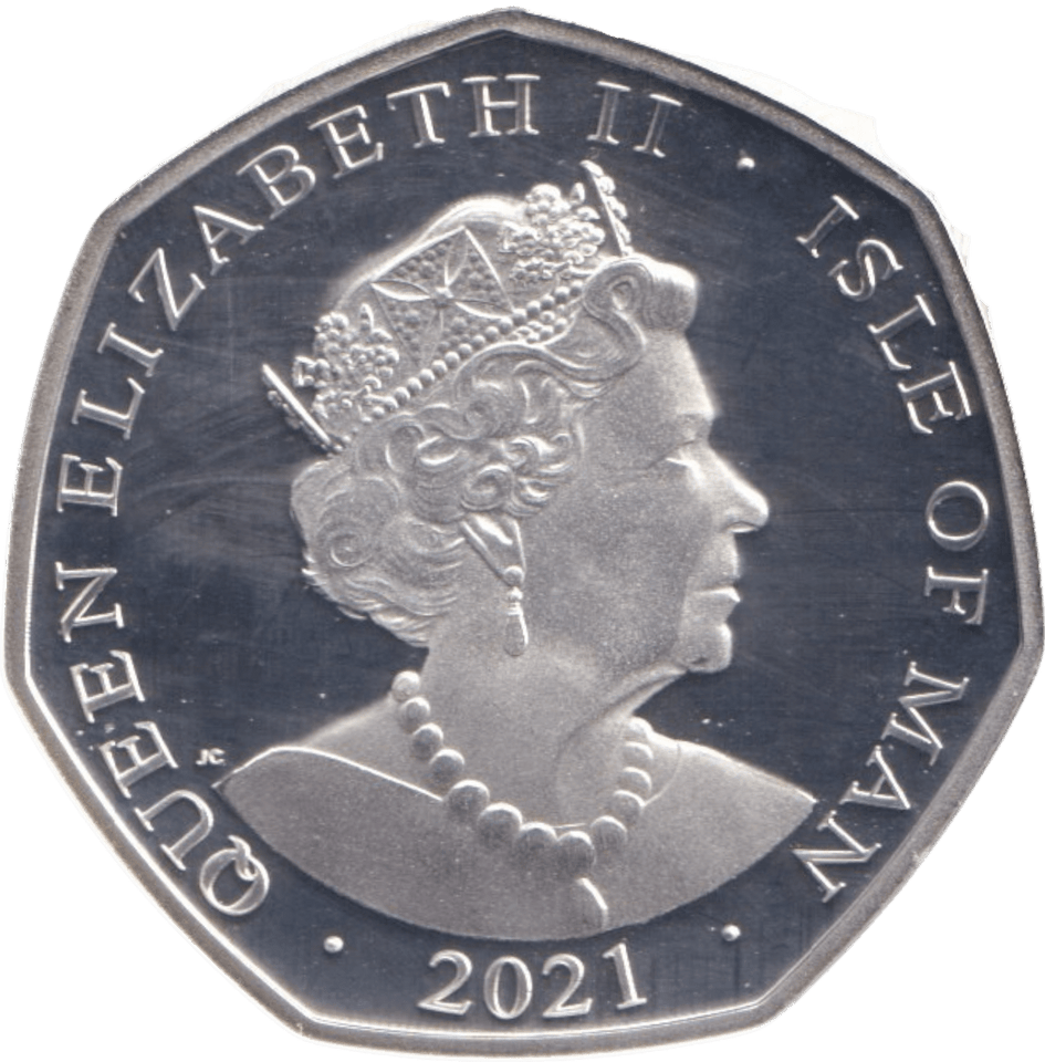 2021 50P QUEEN OF HEARTS ISLE OF MAN SILVER ( PROOF ) - 50P REGIONAL ISSUES - Cambridgeshire Coins