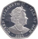 2021 50P QUEEN OF HEARTS ISLE OF MAN SILVER ( PROOF ) - 50P REGIONAL ISSUES - Cambridgeshire Coins