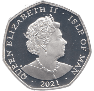 2021 50P RED QUEEN ISLE OF MAN SILVER ( PROOF ) - 50P REGIONAL ISSUES - Cambridgeshire Coins