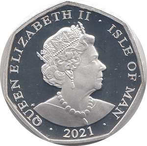 2021 50P RED QUEEN ISLE OF MAN SILVER ( PROOF ) - 50P REGIONAL ISSUES - Cambridgeshire Coins