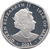 2021 50P RED QUEEN ISLE OF MAN SILVER ( PROOF ) - 50P REGIONAL ISSUES - Cambridgeshire Coins