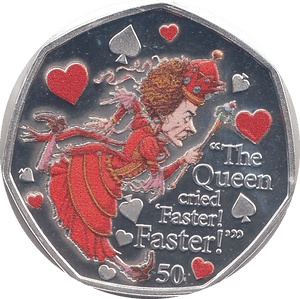 2021 50P RED QUEEN ISLE OF MAN SILVER ( PROOF ) - 50P REGIONAL ISSUES - Cambridgeshire Coins
