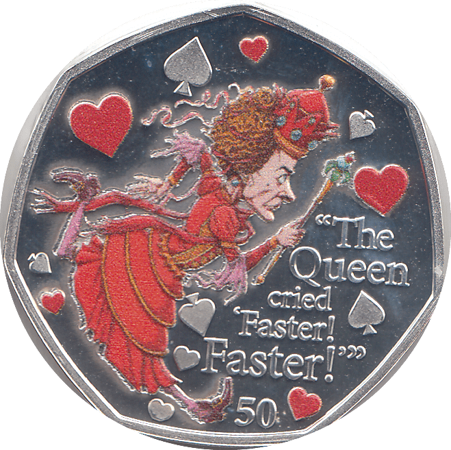2021 50P RED QUEEN ISLE OF MAN SILVER ( PROOF ) - 50P REGIONAL ISSUES - Cambridgeshire Coins