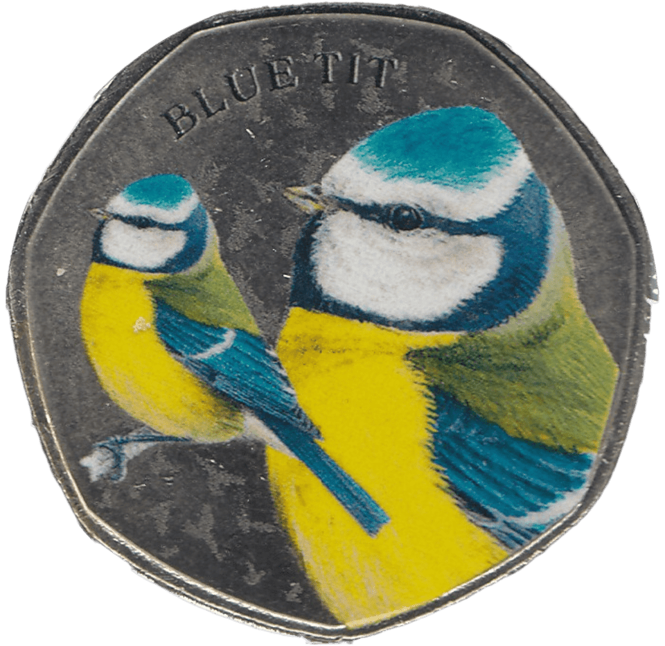2021 50P SHAPED MEDALLION BLUE TIT - 50P SHAPED COIN - Cambridgeshire Coins