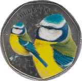 2021 50P SHAPED MEDALLION BLUE TIT - Cambridgeshire Coins