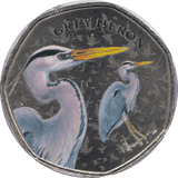 2021 50P SHAPED MEDALLION GREY HERON - WORLD COINS - Cambridgeshire Coins