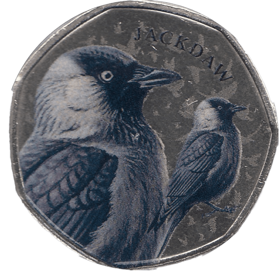 2021 50P SHAPED MEDALLION JACKDAW - 50P SHAPED COIN - Cambridgeshire Coins