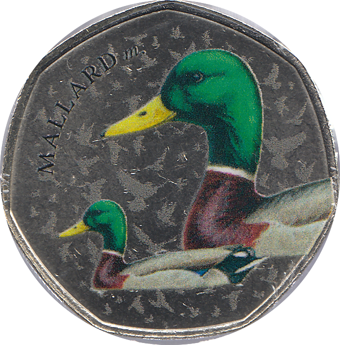 2021 50P SHAPED MEDALLION MALLARD - WORLD COINS - Cambridgeshire Coins