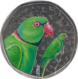 2021 50P SHAPED MEDALLION RING - NECKED PARAKEET - WORLD COINS - Cambridgeshire Coins