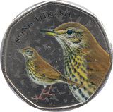 2021 50P SHAPED MEDALLION SONG THRUSH - WORLD COINS - Cambridgeshire Coins