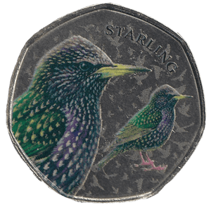 2021 50P SHAPED MEDALLION STARLING - 50P SHAPED COIN - Cambridgeshire Coins