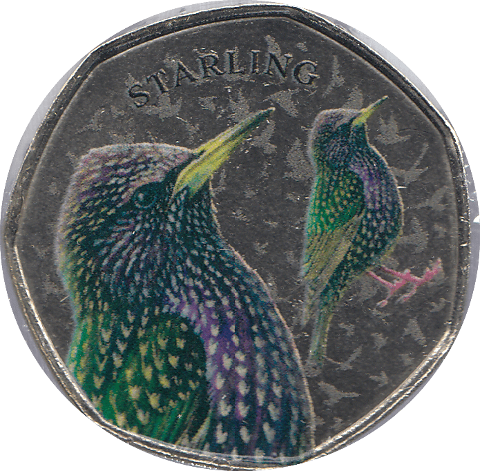 2021 50P SHAPED MEDALLION STARLING - WORLD COINS - Cambridgeshire Coins