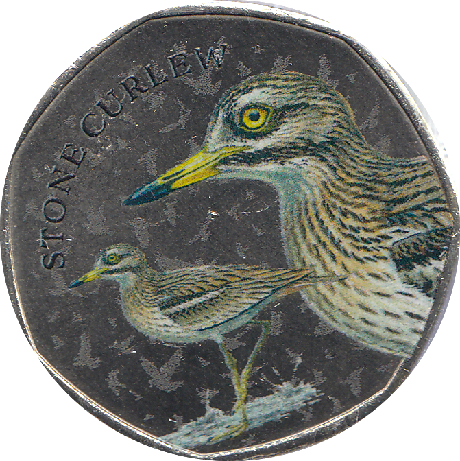 2021 50P SHAPED MEDALLION STONE CURLEW - W - Cambridgeshire Coins