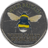 2021 50P SHAPED MEDALLION WHITE - TAILED BUMBLEBEE - WORLD COINS - Cambridgeshire Coins