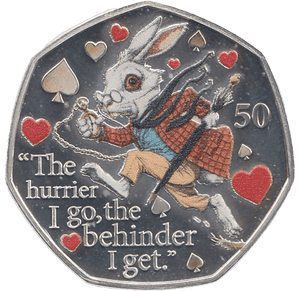 2021 50P THE WHITE RABBIT ISLE OF MAN SILVER ( PROOF ) - 50P REGIONAL ISSUES - Cambridgeshire Coins